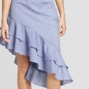 a new day Asymmetrical Blue Ruffle Skirt